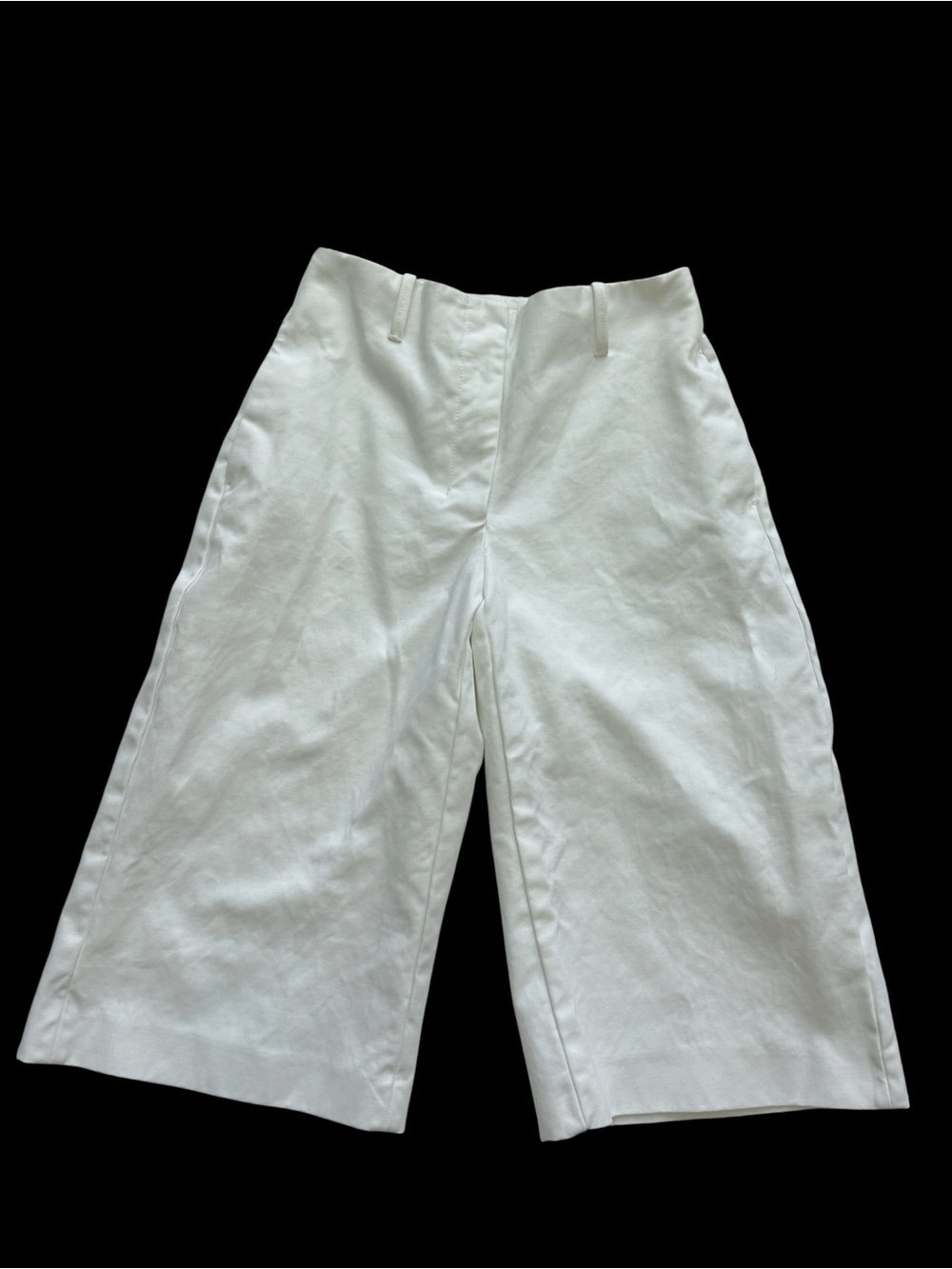 Zara White Wide-Leg Culotte Pants 100% cotton